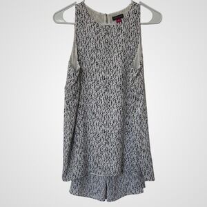 Vince Camuto‎ Black and White Sleeveless High-Low Blouse Vince Camuto Size XS